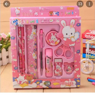Combo 10 bộ Bộ đồ dùng học tập 8 món cho bé