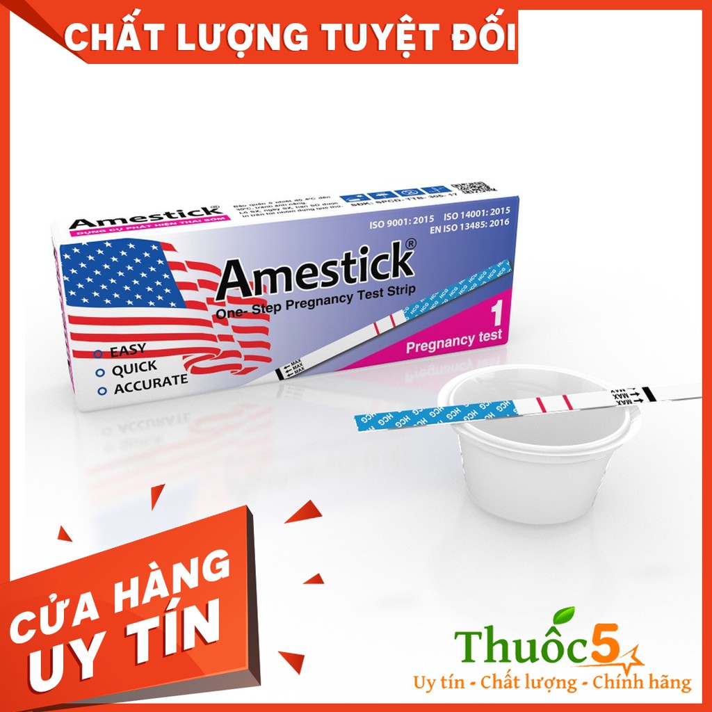 [GIÁ GỐC] Que thử thai Amestick - Test thử thai nhanh và chính xác (Hộp 1 Que)