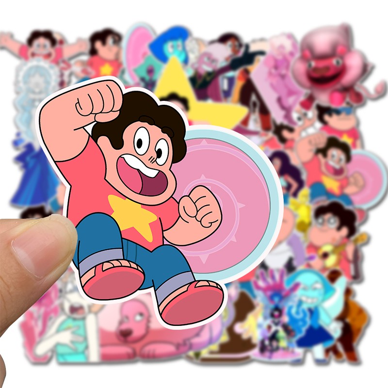 Set 50 Miếng Dán Phim Hoạt Hình Steven Universe Không Thấm Nước Trang Trí Đa Dụng