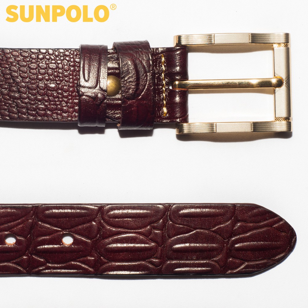 Dây nịt nam da bò SUNPOLO Nâu Bò - BSBK28