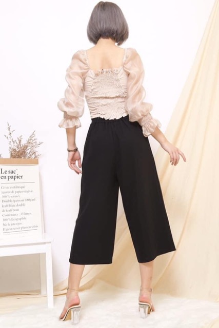 Quần ống rộng đũi xếp ly chun sau vải dày đẹp, may cẩn thận, form chuẩn | BigBuy360 - bigbuy360.vn