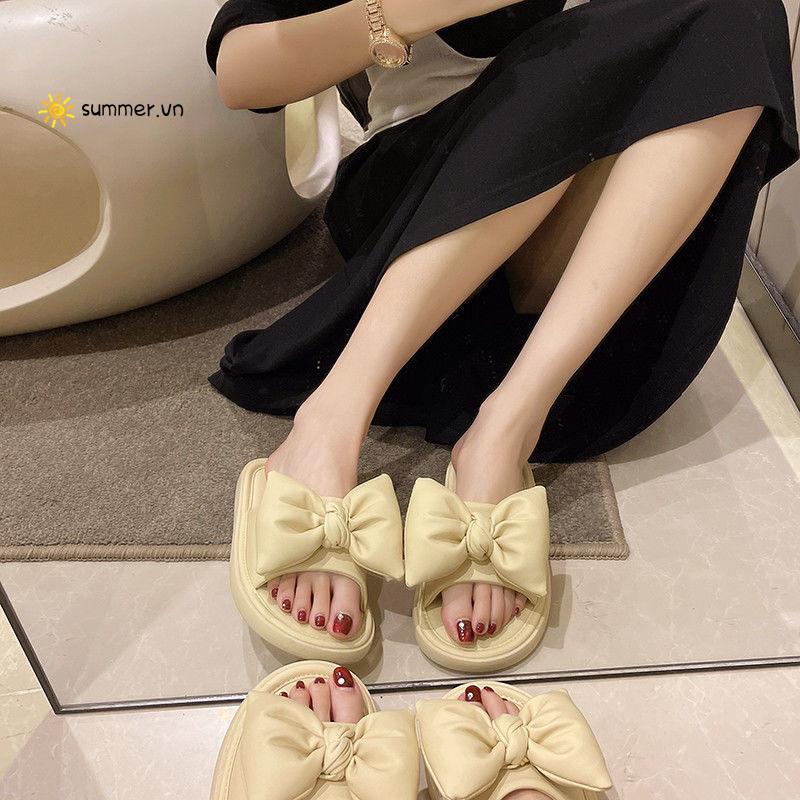 Dép Sandal Đế Mềm Đính Nơ Thời Trang Mùa Hè 2022 Cho Nữ