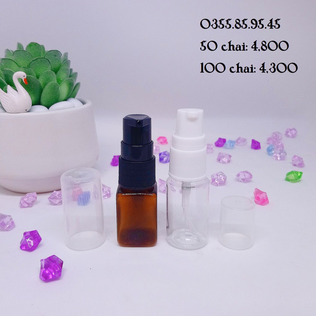 Bộ 100 Chai xịt giọt 10ml - chai lọ nhựa chiết mỹ phẩm du lịch