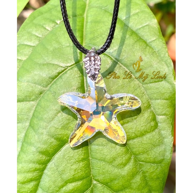 Mặt dây pha lê Swarovski sao biển 28mm (tặng dây đeo và kẹp mặt dây)