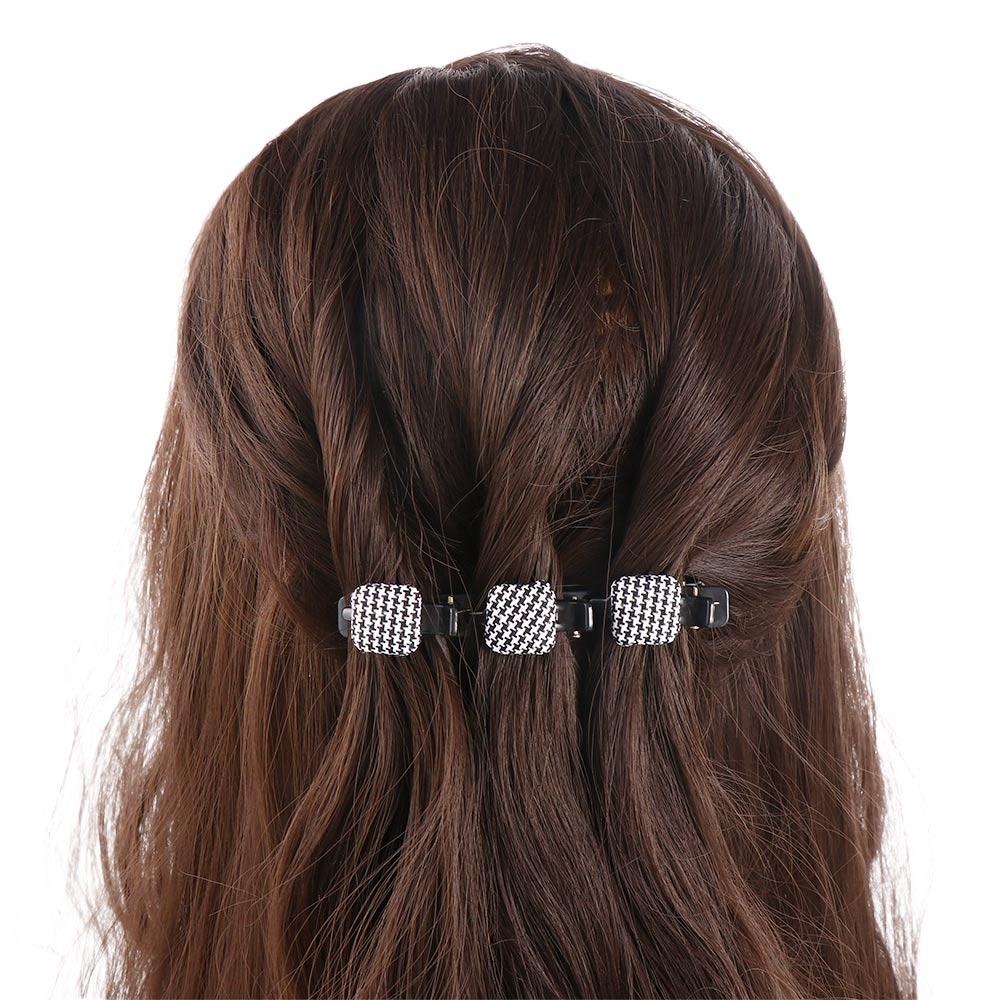 Kẹp Tóc Vải Họa Tiết Sọc Caro Kiểu Công Chúa Thời Trang Cho Nữ