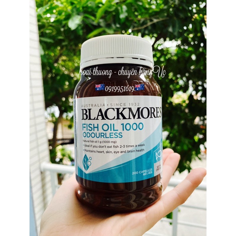 Dầu cá không mùi Blackmore Fish Oil 1000 Odourless ( 200 viên ) , đủ bill