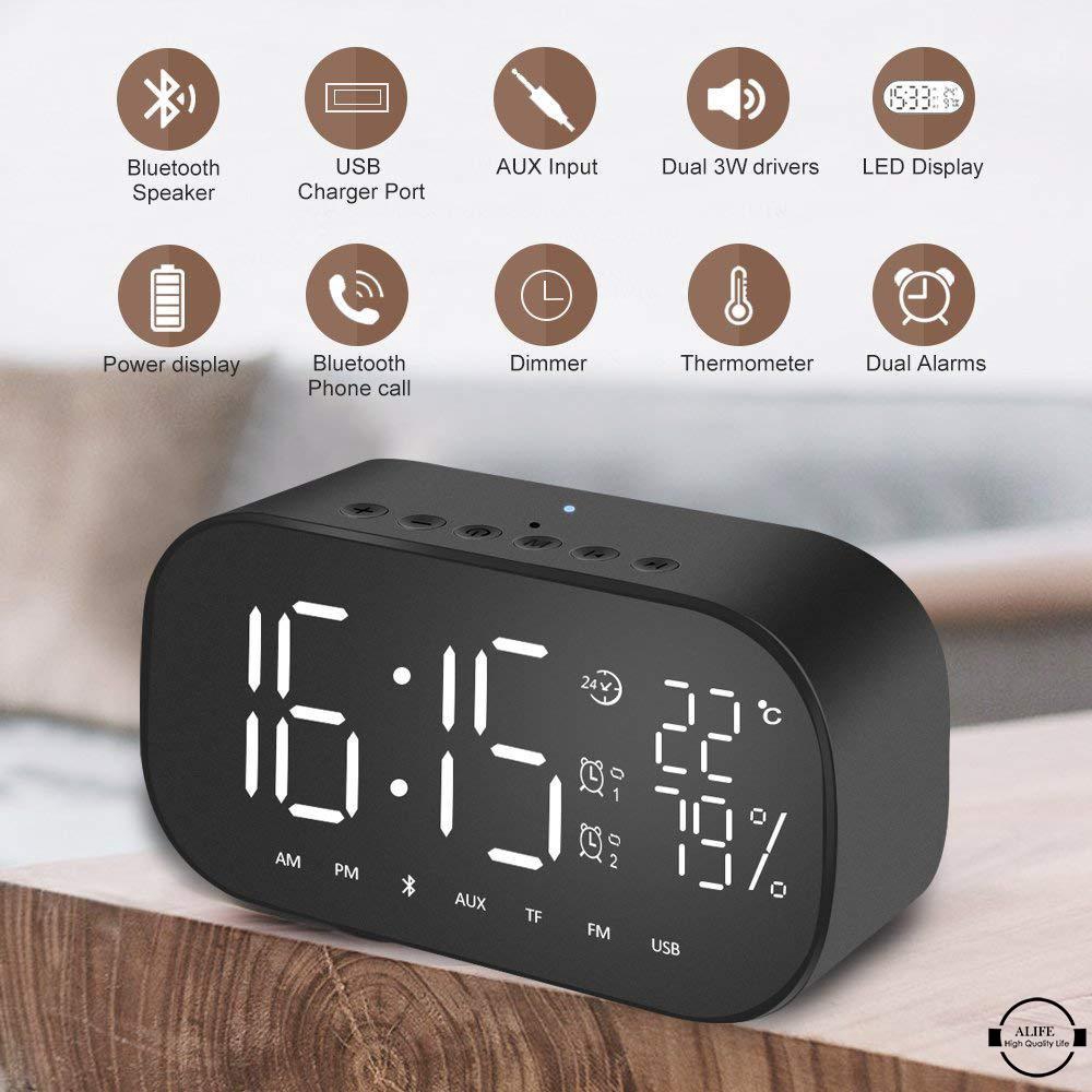 Loa Bluetooth Alife S2 Kiêm Đồng Hồ Báo Thức Có Đầu Cắm 3.5mm