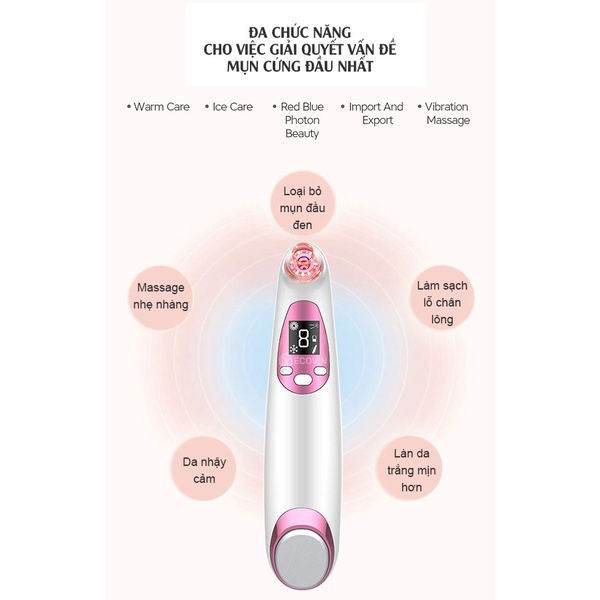 Máy Hút Mụn Cầm Tay Cao Cấp , Hút Mụn Đầu Đen, Mụn Cám Chính Hãng Lescolton LS021