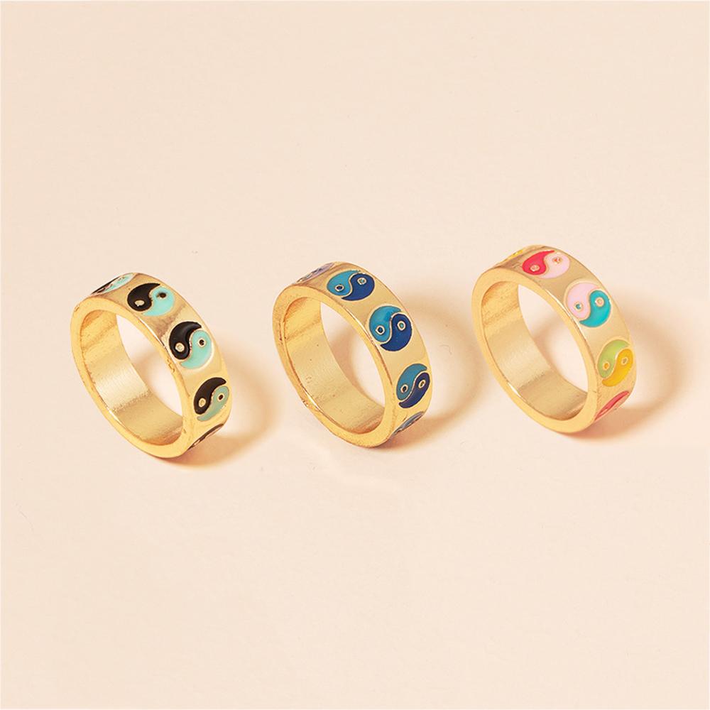 Nhẫn Mặt Người Ngoài Hành Tinh Tráng Men Cá Tính Cho NữTrang Sức Thời Trang