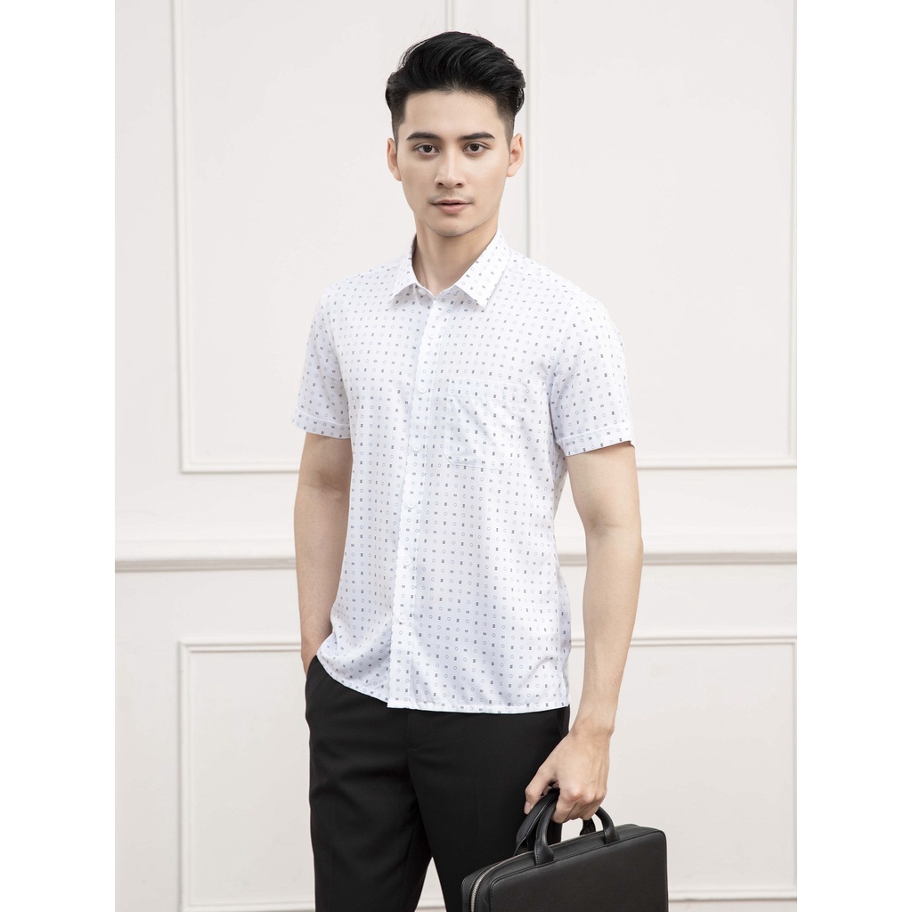 [MẪU MỚI] Áo sơ mi nam ngắn tay ARISTINO phom Perfect fit suông rộng, in họa tiết trẻ trung, nổi bật - ASS101S1