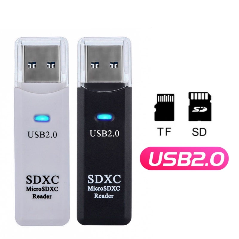 Đầu đọc thẻ nhớ ANKNDO cho thẻ TF SD đầu cắm 2.0 2 trong 1 tiện lợi