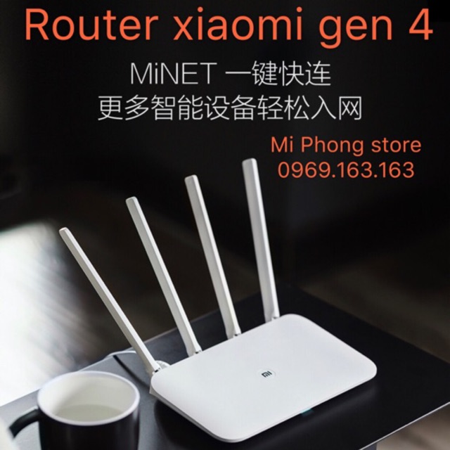 Router Wifi Xiaomi Gen 4 với 4 Anten