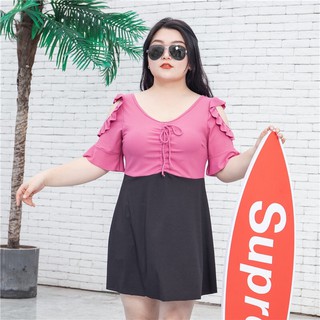 bộ bơi đầm big size kín đáo khoét vai đi biển size 65-90kg