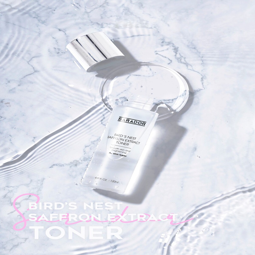 Tone(Nước Hoa Hồng) SARADOR cân bằng PH, se khít lỗ chân lông, dưỡng ẩm ( Bird’s nest safaron extrac Toner) 120 ml | BigBuy360 - bigbuy360.vn