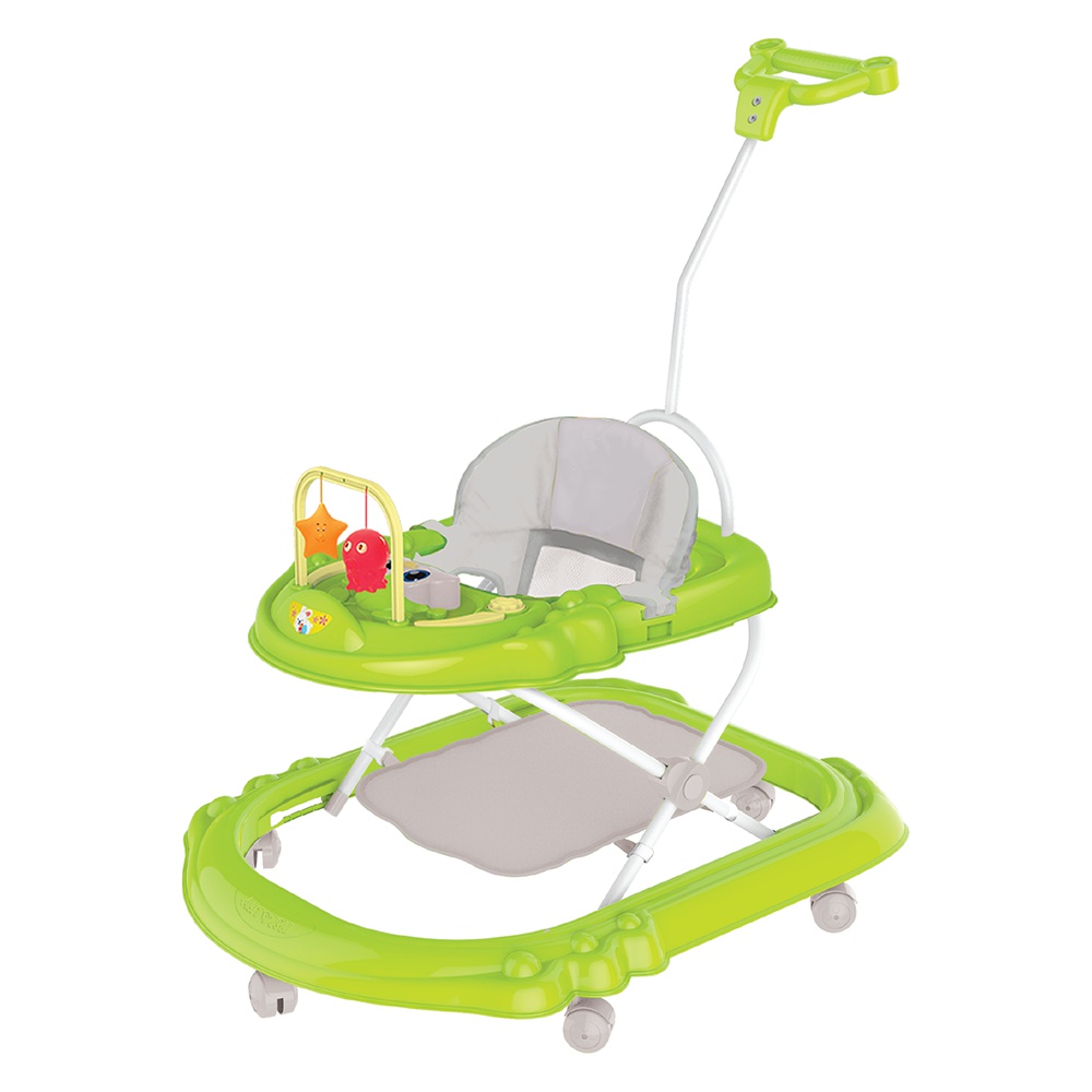 Xe tập đi nhựa hình thỏ có cây đẩy và lót chân AUBW04 - Xanh bơ