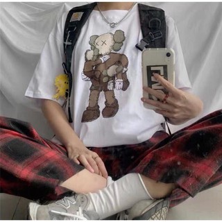 Áo tay lửng ♥️FREESHIP♥️ in chữ Bearbrick Kaws