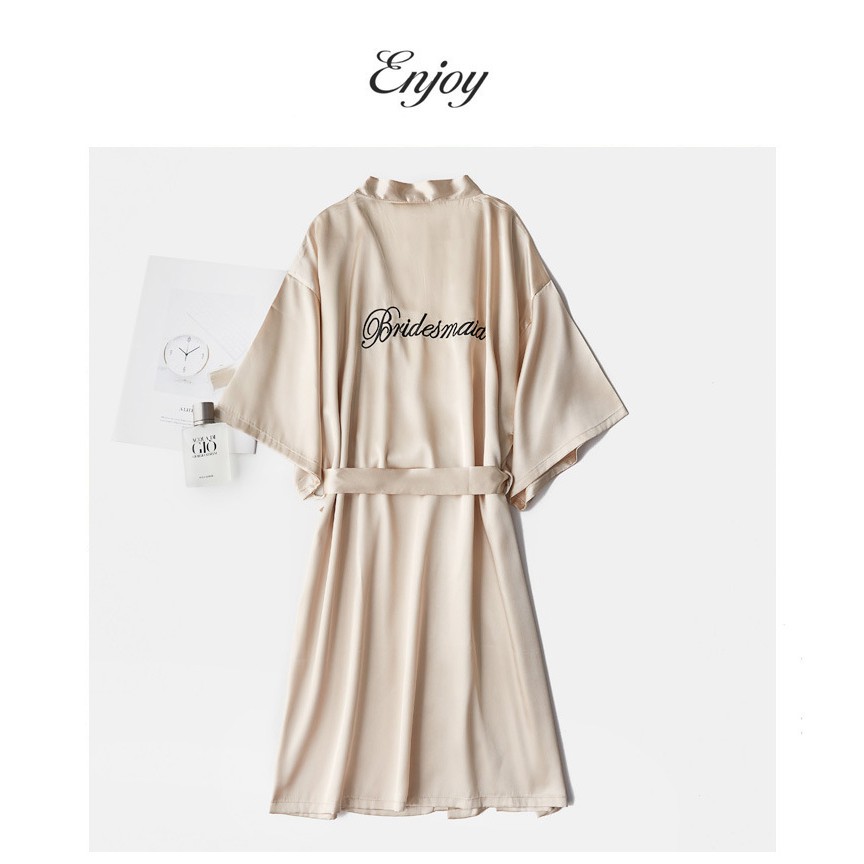 Áo Choàng kimono Bằng Lụa Giả Dùng Trang Điểm Cô Dâu Trong Tiệc Cưới