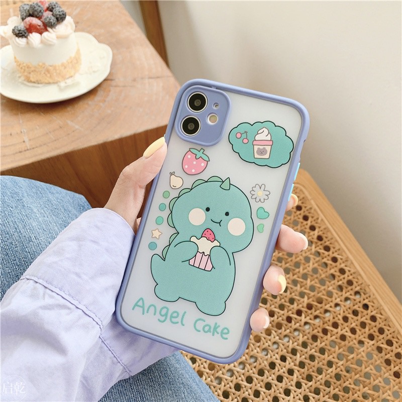 🌸VIDEO THẬT🌸 Ốp Lưng Đôi iPhone Nhám Viền Màu Khủng Long Xinh 6/6s/6plus/6splus/7plus/8plus/x/xs/xs max/11/11 pro max | BigBuy360 - bigbuy360.vn