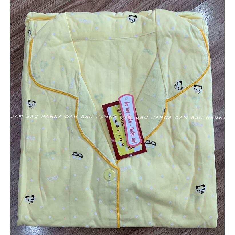 [HANNA] Đồ bộ bầu tay ngắn quần dài size 40-60kg mặc bầu và sau sinh cho bé ty tiện lợi thun cotton thoáng mát giá rẻ