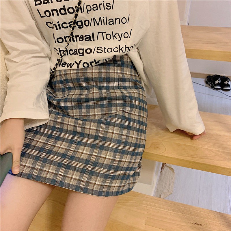 Korean fashion high-waisted plaid short skirt for women | BigBuy360 - bigbuy360.vn