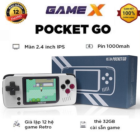 Máy chơi game cầm tay Pocket Go giả lập game retro PS1/NES/SNES/GB/GBC/GBA/MD/MAME/NEOGEO