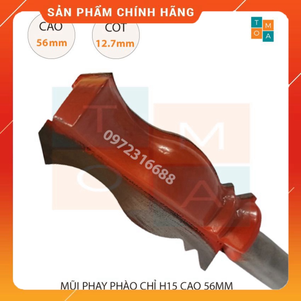 MŨI SOI GỖ - MŨI PHAY GỖ ĐÁNH CHỈ PHÀO H15 CAO 56MM CỐT 12.7MM - CHỈ PHÀO NÓC - PHÀO NẸP HÀNG VIỆT NAM