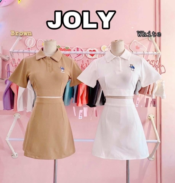 SÉT HAI MÓN / ÁO GẤU CÀI NÚT VÁY XOÈ XINH / ULZZANG / CÔNG CHÚA XINH