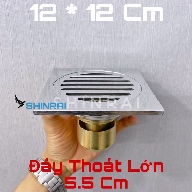 ( 12 * 12 Đáy Thoát lớn - Hàng Cao Cấp ) Phễu Thoát Sàn , Thu Sàn Thoát Nước Nhà Tắm INOX304 Nguyên Khối Chống Mùi Hôi