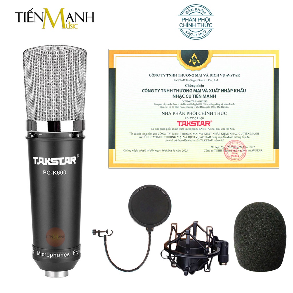 [Tặng Màng Lọc, Chính Hãng] Micro Takstar PC-K600 Mic Thu Âm Livestream Phòng Thu Studio PC K600 Microphone PCK600