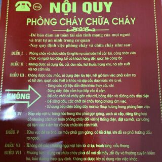 Bộ nội quy, tiêu lệnh pccc, cấm lửa, cấm thuốc