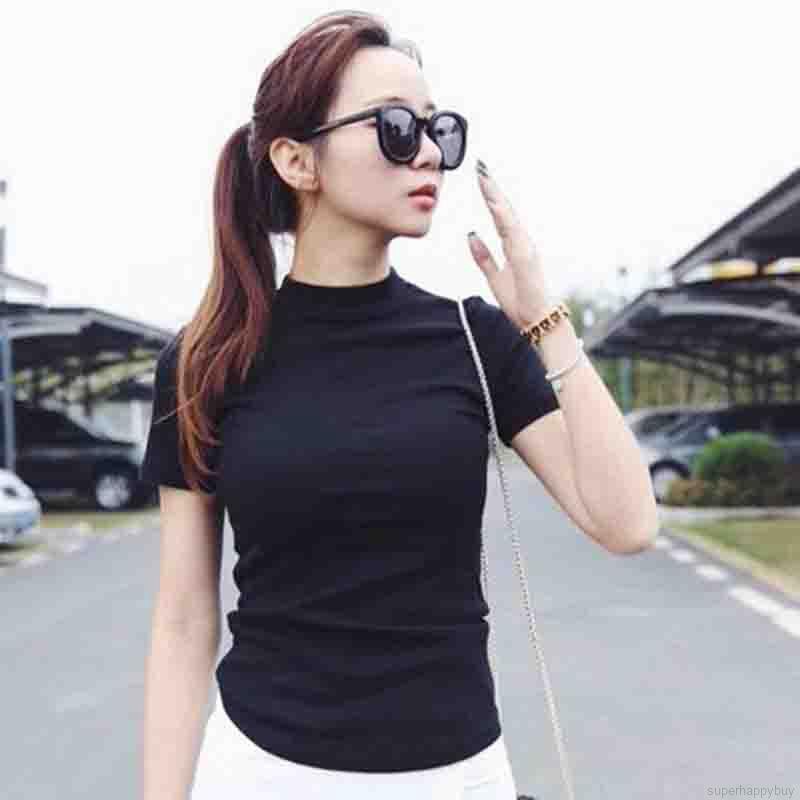 Áo thun tay ngắn kiểu dáng đơn giản cho nữ