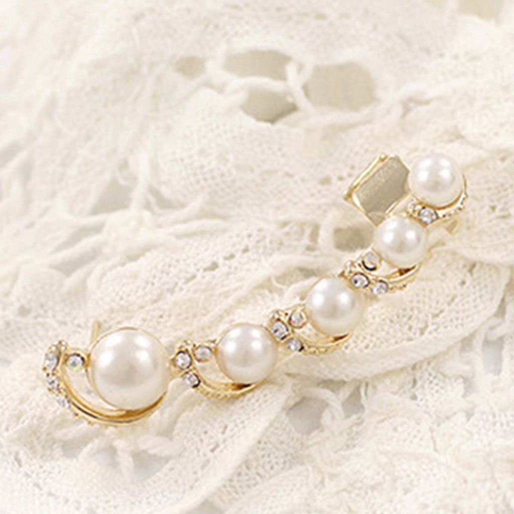 Khuyên tai đính đá và ngọc trai nhân tạo thời trang thanh lịch dành cho nữ