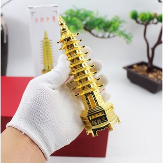 Tháp Văn Xương - Wencheng 9 tầng - Cao 13cm - biểu tượng của Trí Tuệ, Học Hành, Đỗ Đạt, phát triển Công Danh sự nghiệp