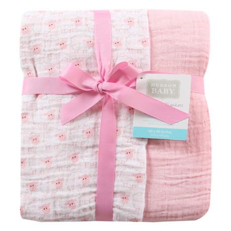Set 2 khăn xô tắm Hudson Baby xanh/hồng