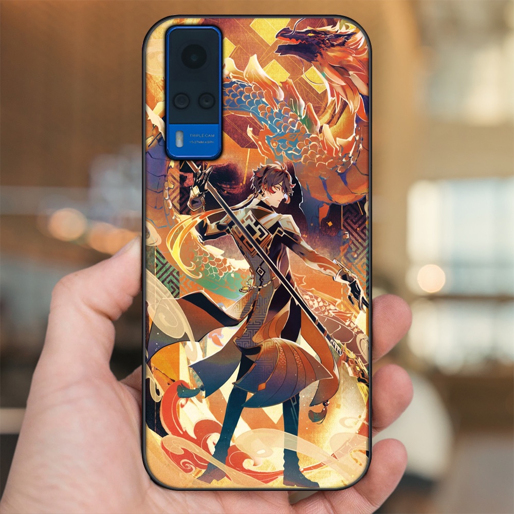 Ốp lưng Vivo Y51 2020, Y53s viền đen in hình Zhongli Genshin Impact