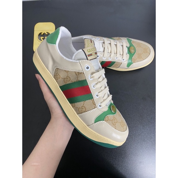 Giày Gucci sơn tùng,  Giày thể thao GG 3 vạch hàng cao cấp da thật full size 36-43