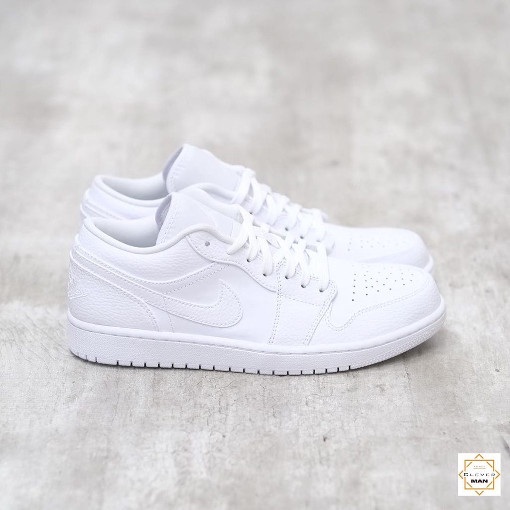 [FULLBOX+QUÀ] Giày thể thao Sneakers AIR JORDAN 1 Low full white full trắng cổ thấp Clever Man Store