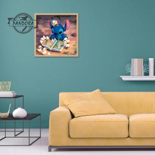 Bộ tranh đính đá 5D tự làm họa tiết hoạt hình Stitch & chú vịt độc đáo DIY
