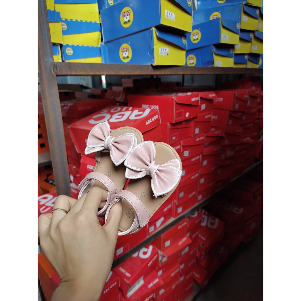 Sandal cho bé - dép quai hậu cho bé nơ xinh xắn đế kết dẻo bảo vệ chân mùa hè XHXL 012 ( có ảnh thật)