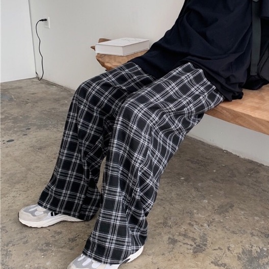 Quần Dài Kiểu Caro Ống Suông Kaki Nam Nữ Unisex - La mode