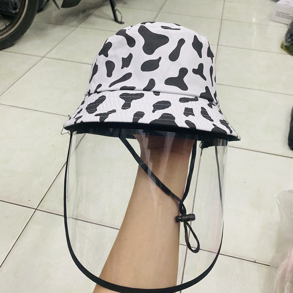 Mũ Chống Giọt Bắn Cho Bé Mũ Bucket Bò Sữa Jussy Fashion Kiểu Dáng Nón Kèm Kính Chắn Gió, Che Bụi Cho Bé Từ 2-5 Tuổi