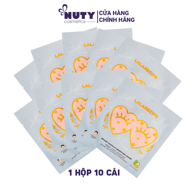 Hộp 10 Miếng Mặt Nạ Dưỡng Ẩm Vùng Mắt Và Má Lalarecipe Heart Goggle Moisture Mask