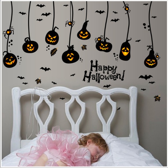 Decal trang trí tường - Rèm dây lễ hội Halloween