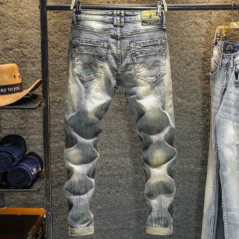 Quần Jeans Nam Kiểu Dáng Retro Thời Trang Phong Cách Âu Mỹ