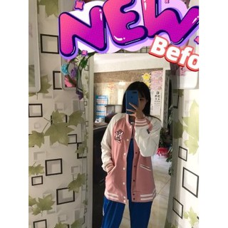 ÁO BOMBER MLB NY [FULL BOX BILL] MÀU HỒNG BASIC