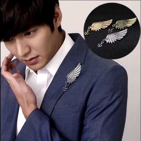 Ghim cài áo EFAN thiết kế cánh thiên thần phong cách Hàn Quốc thời trang dành cho nam