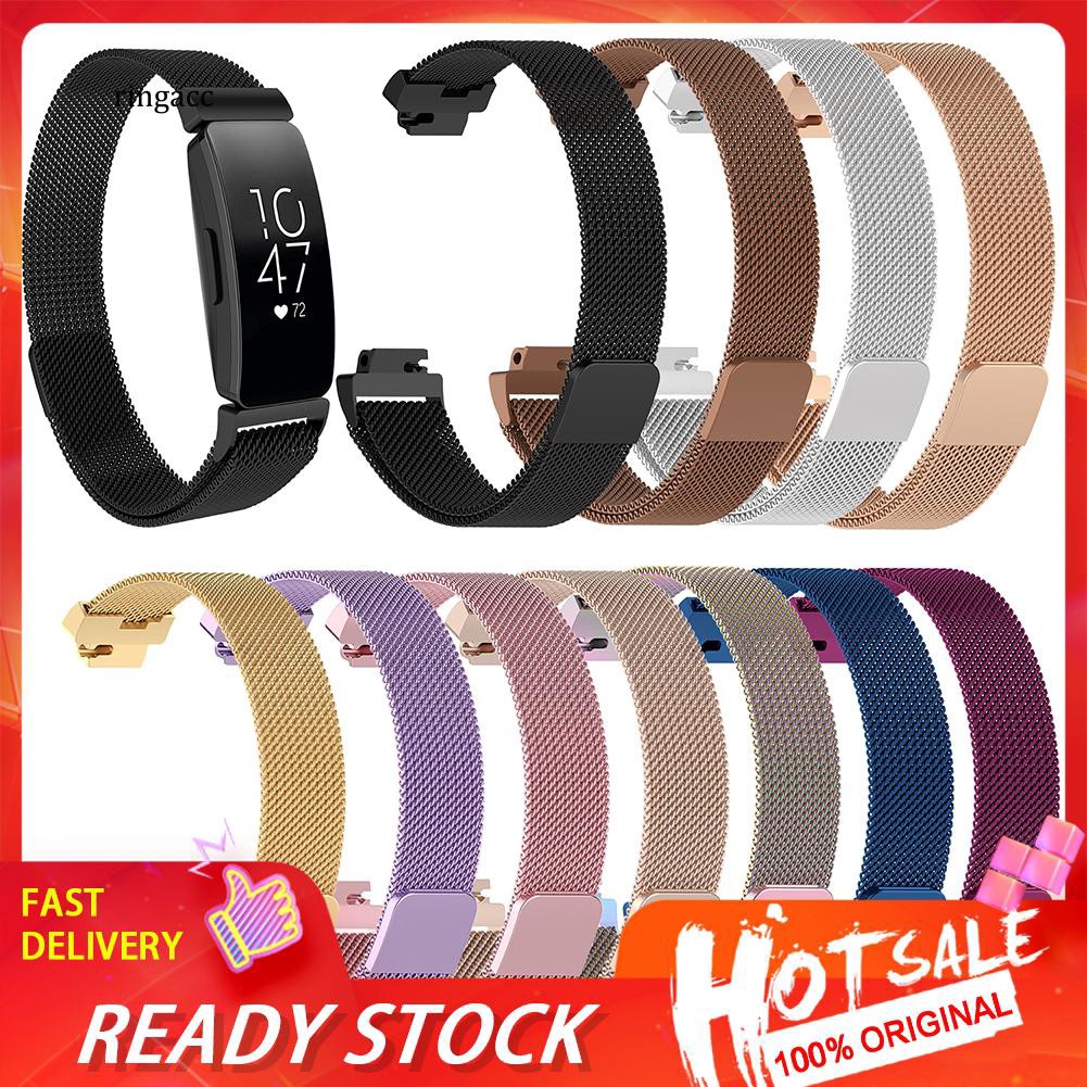 【RAC】Stainless Steel Magnetic Thin Mesh Watch Band Wrist Strap for Fitbit Inspire HR