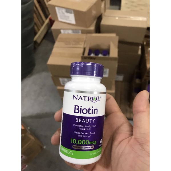 Viên Uống Hỗ Trợ Mọc Tóc Natrol Biotin 10000 Mcg 100 Viên Của Mỹ