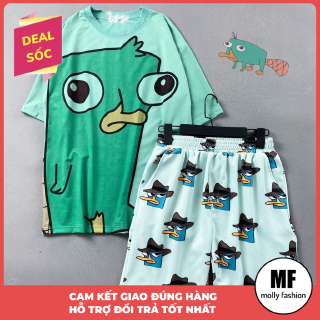 Đồ bộ hoạt hình form rộng Unisex VỊT PERRY Freesize dành cho nam nữ Molly Fashion