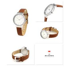 [Chính Hãng - Free ship - Không ưng hoàn tiền] Đồng hồ nữ Skagen Skw2479 dây da 3 kim ( White_Brown ), BESTPRICE